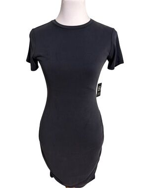 blue dress for baby girl Black Satin Dress - Cutout Backless Mini Dress